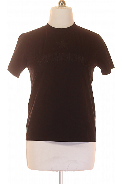 Pánské Tričko s Potiskem Černé Richmond Vel. L