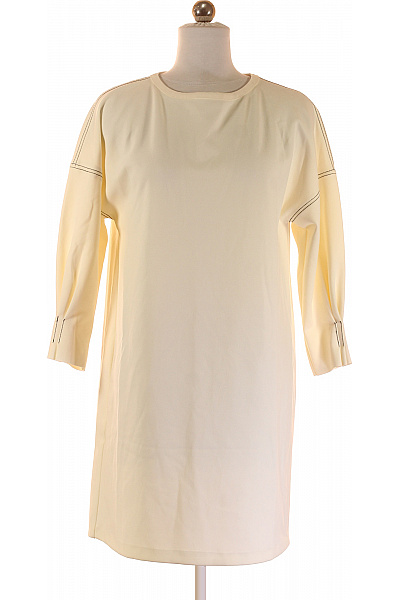 MANGO Tričkové  Šaty Bílé Second hand Vel. S