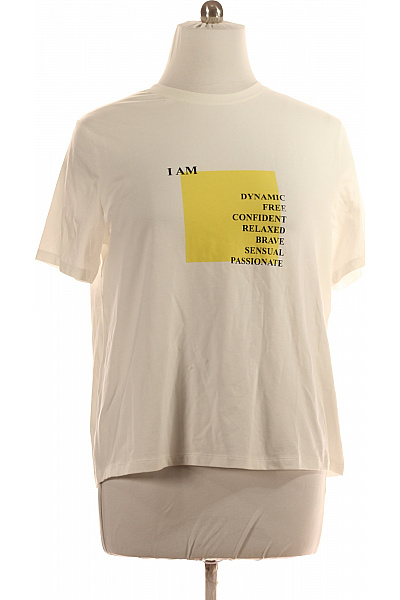 Dámské Tričko S Potiskem Bílé TAIFUN Vel. 46