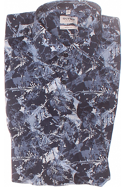 OLYMP Vzorovaná Pánská Košile Modrá Vel. 40