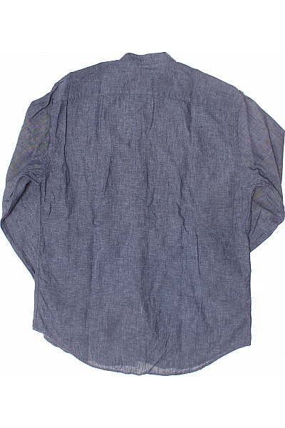 Pánská Košile Jednobarevná Lněná Modrá BOMBOOGIE Vel. M | BOMBOOGIE | obrázek 4