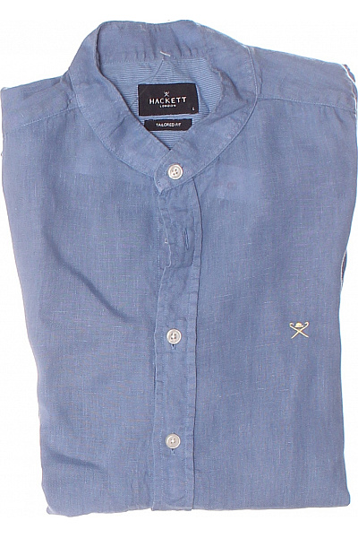 HACKETT Pánská Košile Lněná Modrá Second Hand Vel. L