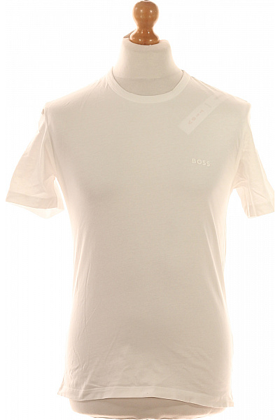 Hugo Boss Jednoduché Pánské Tričko Bílé Outlet Vel. M