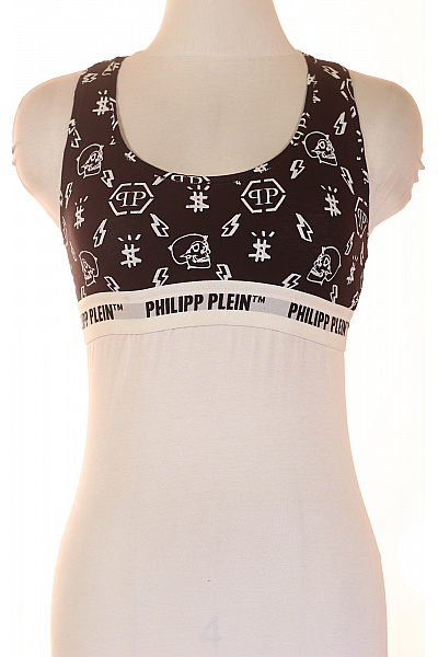 PLEIN SPORT Dámská sportovní podprsenka černobílá s lebkami a logem | PLEIN SPORT | obrázek 2