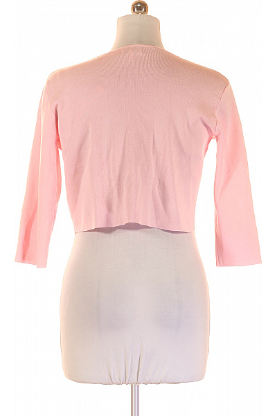 APART Dámský viskózový růžový krátký crop kardigan jarní lehký pletený bez zapínání Velikost 42 | APART | obrázek 2