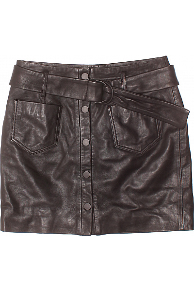 Sukně Kožená Černá MANGO Second hand Vel. M