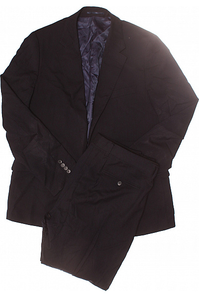 Pánský Společenský Oblek Vlněný Černý DOUGLAS HAYWARD Vel. 54