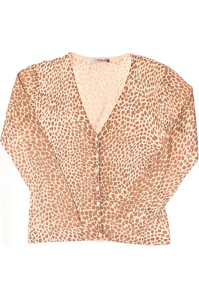 GC FONTANA Dámský béžový hnědý kardigan vzorovaný zvířecí propínací pletený Vel. M | GC FONTANA | obrázek 2