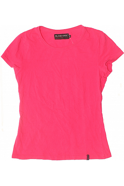 BLIND DATE Dámské tričko růžové basic s krátkým rukávem a kulatým výstřihem Vel. M | BLIND DATE | obrázek 2