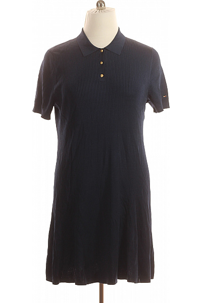 TOMMY HILFIGER Košilové  Šaty Modré Second Hand Vel. 50