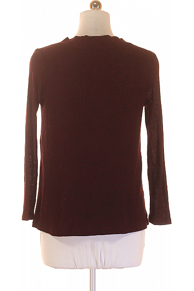 PULL&BEAR Dámský bordó žebrovaný lehký volný kardigan asymetrický jarní podzimní Velikost M | PULL&BEAR | obrázek 3