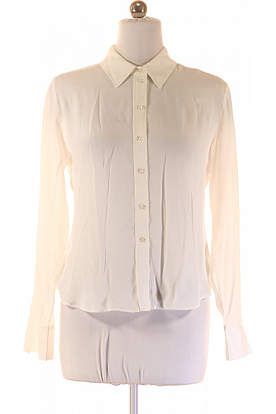BLUGIRL Dámská Bílá Acetátová Elegantní Košile S Dlouhým Rukávem Vel. 40