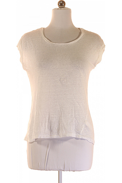 Jednoduché Dámské Tričko Lněné Bílé Next Vel. 38