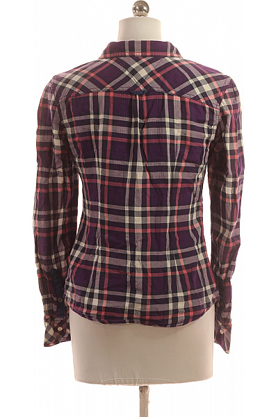 TOMMY HILFIGER Kostkovaná Dámská Košile Fialová Vel. S