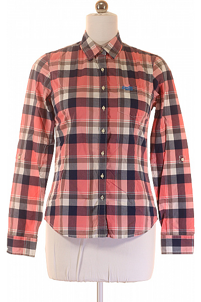 SUPERDRY Kostkovaná Dámská Košile Růžová Second hand Vel. M