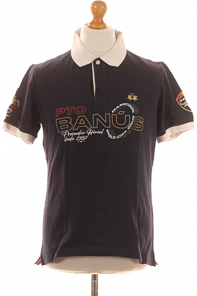 Pánské Tričko Modré La Martina Second Hand Vel. M