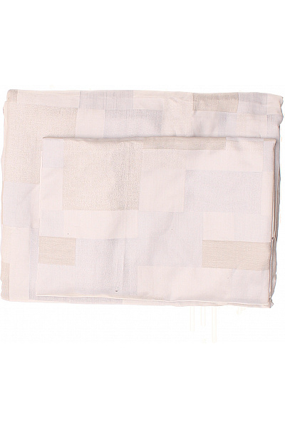 Bavlněné Povlečení Kostky Jemné Béžové Bílé