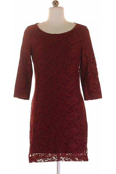 Esprit  Šaty s Krajkou Vínová Second hand Vel. XS