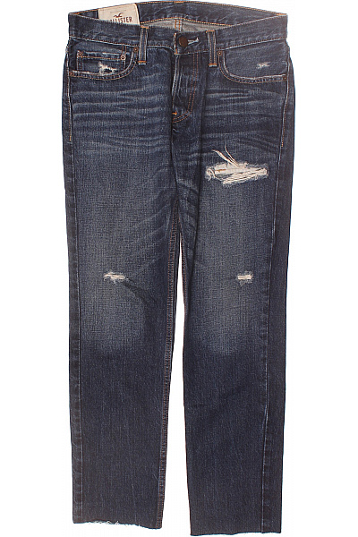 Roztrhané Pánské Džíny Modré Hollister Second Hand Vel. 30
