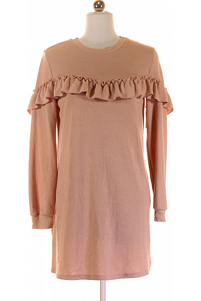 Bershka  Šaty Pletené Růžové Vel. S