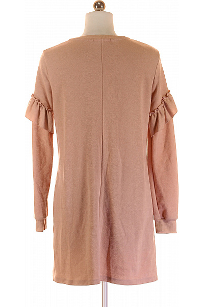 Bershka  Šaty Pletené Růžové Vel. S