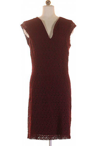 MANGO  Šaty s Krajkou Vínová Vel. M