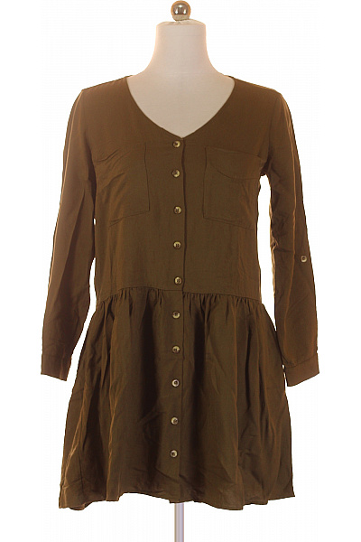 Košilové  Šaty Zelené MANGO Vel. M