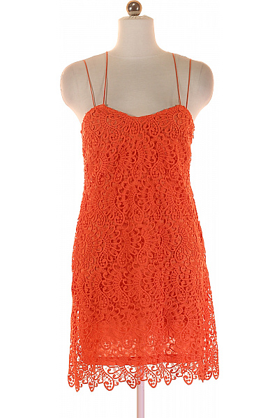  Šaty s Krajkou Oranžové MANGO Second hand Vel. XS