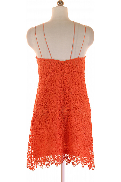  Šaty s Krajkou Oranžové MANGO Second hand Vel. XS