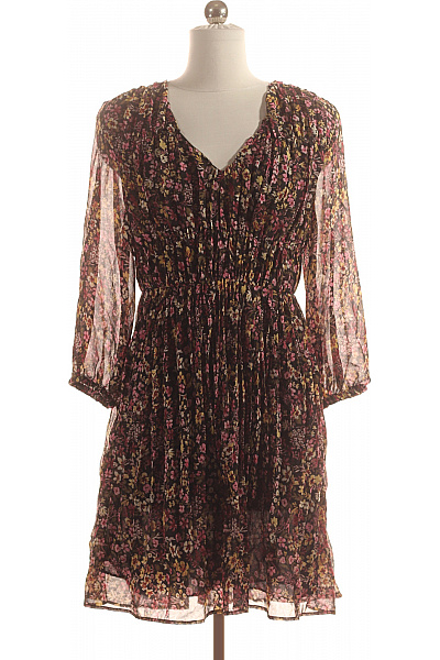 MANGO  Šaty s Květinovým Potiskem Barevné Second hand Vel. M