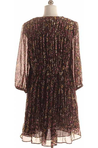 MANGO  Šaty s Květinovým Potiskem Barevné Second hand Vel. M