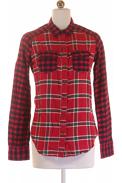 Kostkovaná Dámská Košile Růžová Abercrombie&Fitch Vel. XS#