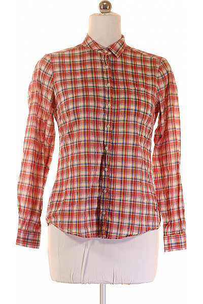 Kostkovaná Dámská Košile Červená Massimo Dutti Vel. 42