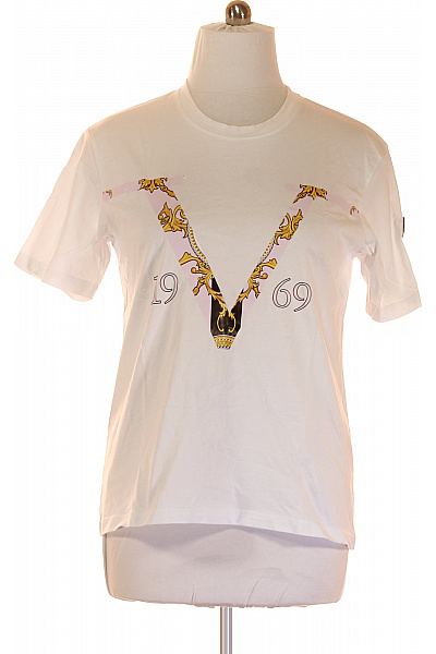 Dámské Tričko S Potiskem Bílé VERSACE Second Hand Vel. XL