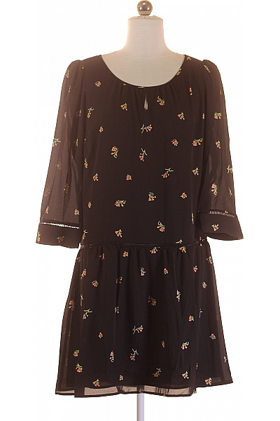 PATRIZIA  PEPE Šaty s Květinovým Potiskem Černé Vel. 42