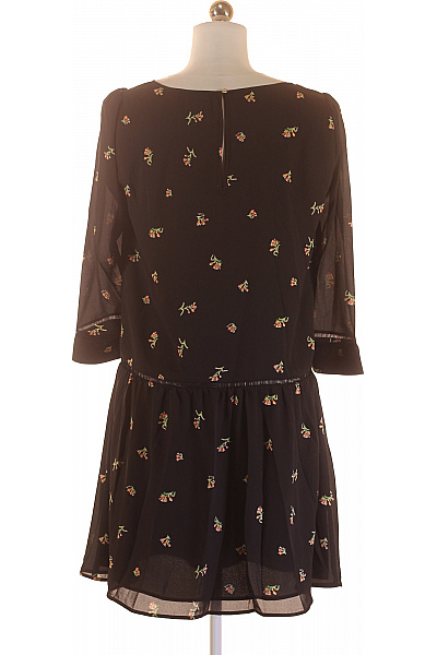 PATRIZIA  PEPE Šaty s Květinovým Potiskem Černé Vel. 42