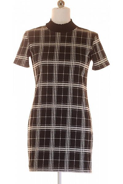 Bershka  Šaty Pletené Černobílé Second hand Vel. M