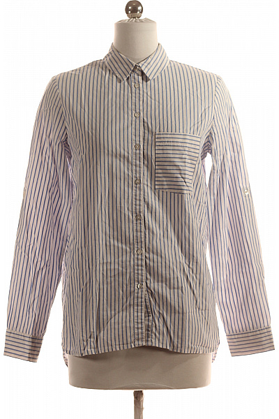 Vzorovaná Dámská Košile Modrá MANGO Vel. XS