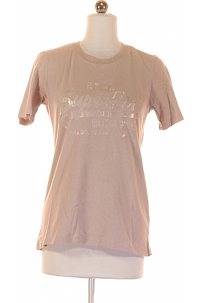SUPERDRY Dámské Tričko Béžové Second Hand Vel. 34