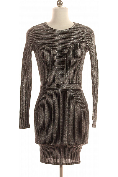 Bershka Pouzdrové šaty s dlouhým rukávem třpytivé úpletové elegantní mini na párty Velikost XS | Bershka | obrázek 2