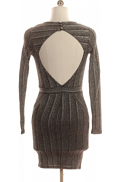 Bershka Pouzdrové šaty s dlouhým rukávem třpytivé úpletové elegantní mini na párty Velikost XS | Bershka | obrázek 3