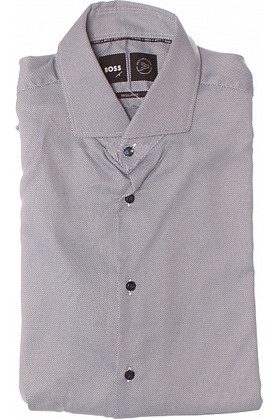 Vzorovaná Pánská Košile Modrá Hugo Boss Second hand Vel. 42