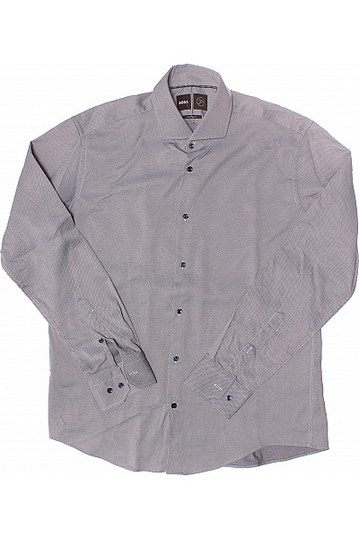 Vzorovaná Pánská Košile Modrá Hugo Boss Second hand Vel. 42