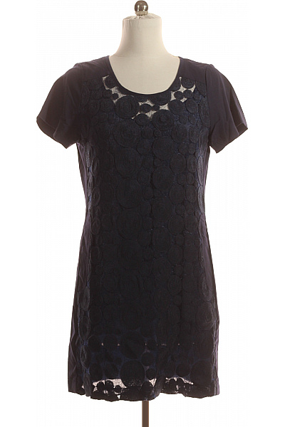  Šaty S Ozdobami Modré Vel. 42