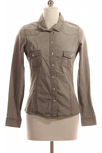 Next Riflová Dámská Košile Šedá