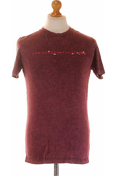 DIESEL Pánské Tričko S Potiskem Vínová Vel. S