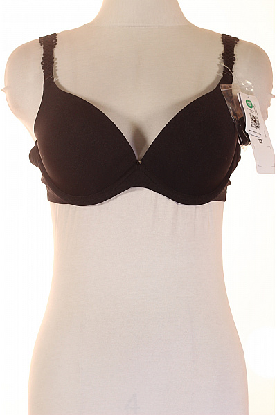 VIANIA Dámská černá Hladká Push Up Podprsenka Velikost 85b