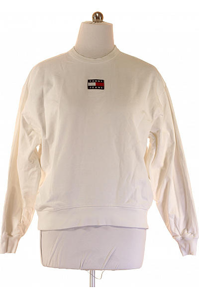 TOMMY HILFIGER Pánská Mikina Bílá Second Hand Vel. XL