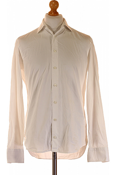 Van Laack Pánská Bavlněná Bílá Elegantní Business Košile S Dlouhým Rukávem Velikost M