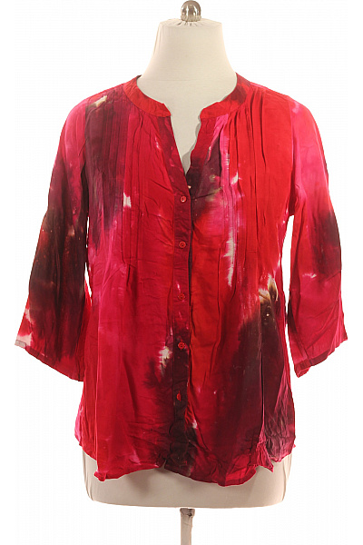 LUNA Dámská Rayonová Košile Červená Růžová Batikovaná Ležérní Volná Vel. XXL | LUNA | obrázek 2